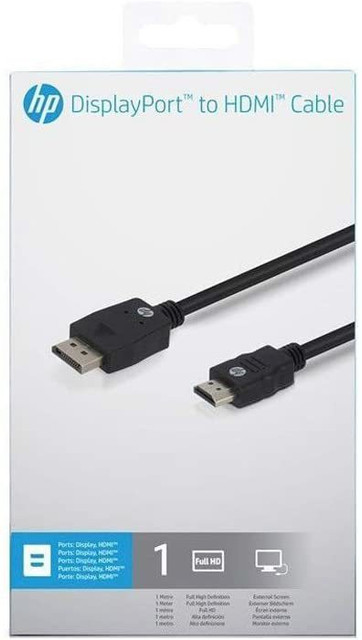 HP HDMI Cable m 5NA70PA Display Port to HDMI HP