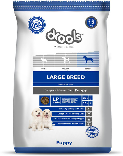 Drools Large Breed Puppy, Premium Chicken 12 kg Dry New Born Dog