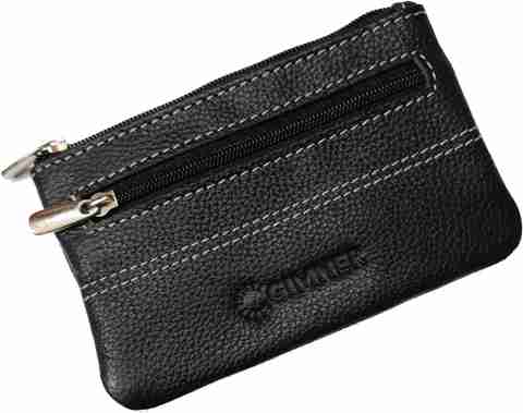 GIMNER Genuine Soft Nappa Leather coin purse with holding chain