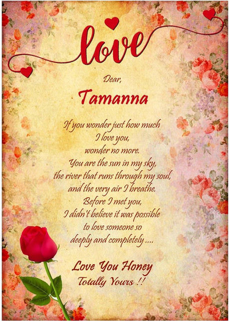 Midas Craft I Love You Tamanna ….03 Love Letter Greeting Card