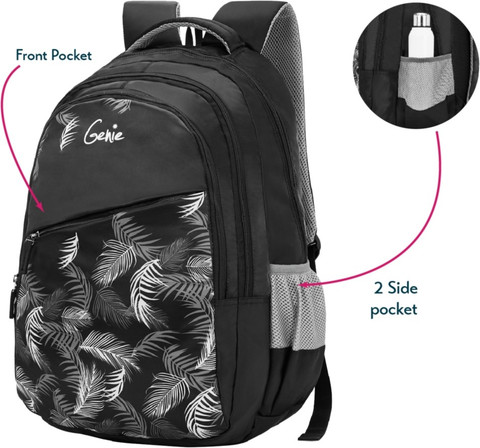 Genie Lush Black 19 inch Backpack Waterproof School - Main Image