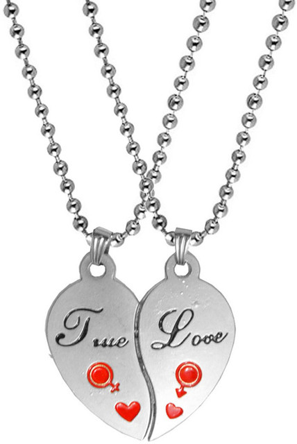 M Men Style Valentine Gift True Love Engraved Dual Locket Pendant