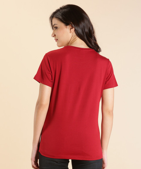 PUMA Solid Women Round Neck Red T-Shirt Buy PUMA Solid Women