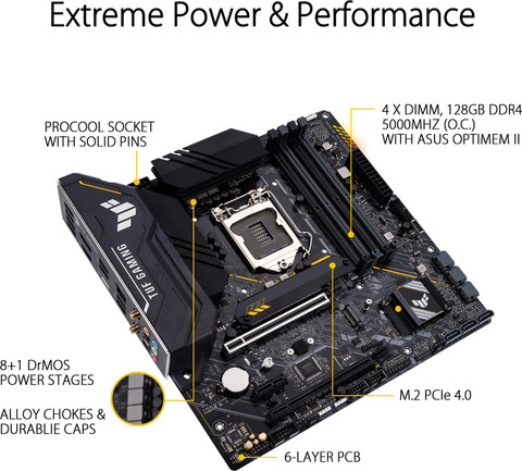 ASUS TUF Gaming B560M-Plus Wi-Fi LGA 1200Socket Micro-ATX Intel
