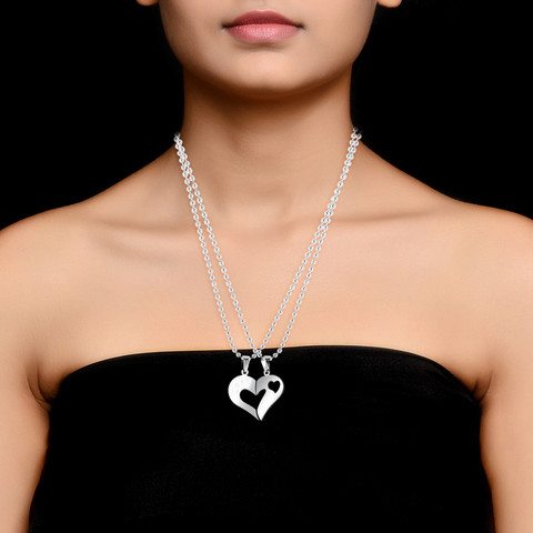 Heer Collection Love You Heart Piece Joining Couple Pendants