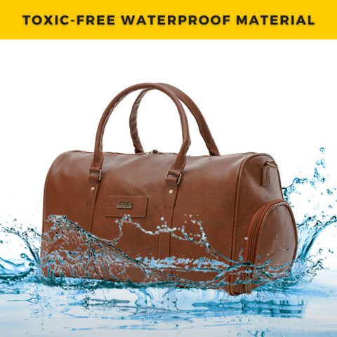 GOLDLINE (Expandable) Leather Travel Duffle Bag/Leather Gym Bag