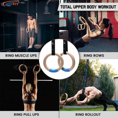 Strength Shop Rings Joyfit Gym Rings with Straps for Strength Training & Fitness Workouts ...