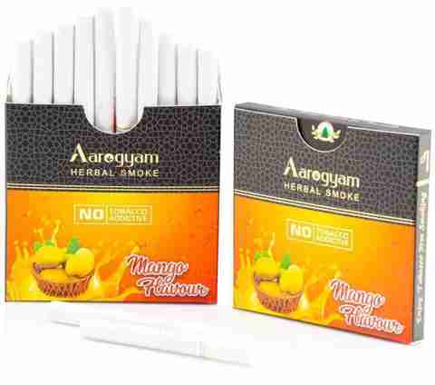 cigarette mango flavour Aarogyam Herbals Tobacco and Nicotine Free Herbal Flavor For Relieving Stress and Mood Enhance Product - (2 Packets) Smoking Cessations Price in India Mango Flavoring For Tobacco -