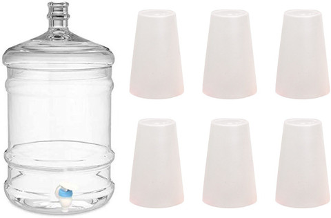 mastBus 1Pc 20 Litre Water Can with Tap and 6 Plastic Glass Unbreakable  Heavy Duty Dura Bottom Loading Water Dispenser Price in India - Buy mastBus  1Pc 20 Litre Water Can with