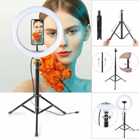 Jeteck 10 Inches Large LED Ring Light with Tripod for