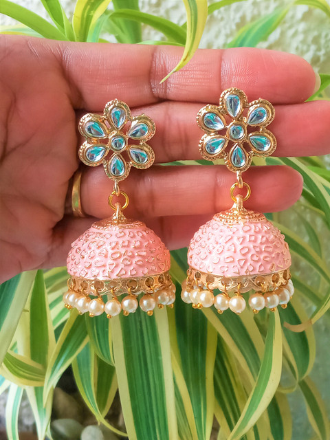 RozMili Kundan Handcrafted Meenakeri Design Enamel formal party wear Jhumki  Earrings for Women Girls Alloy Jhumki Earring