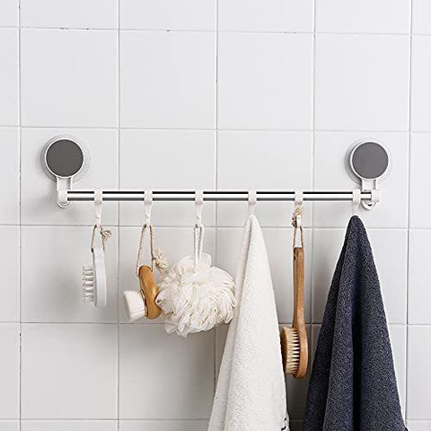 Volo Self Adhesive Multipurpose Towel Holder for Bathroom and Kitchen with  Hook Design for Hanging Household Items( JS185014) WHITE Towel Holder