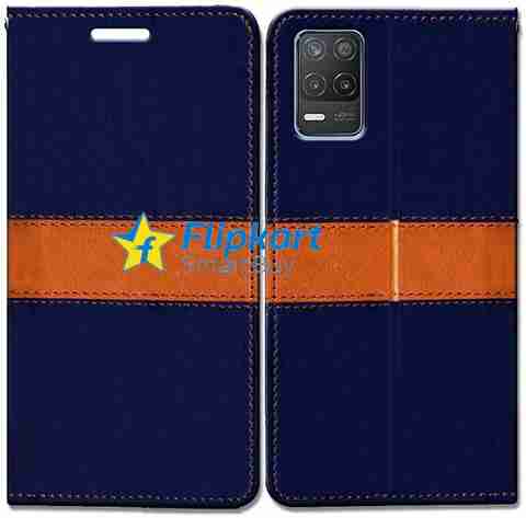 JIUNINE Cover Realme Narzo 30 5G / Realme 8 5G, Custodia Libro in Pelle Portafoglio Case Flip Antiurto con Disegni di Farfalla [Porta Carte] [ Magnetica] [Interno TPU] per Realme 8 5G, Blu