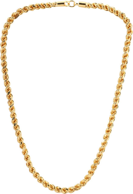 fashini jothi ROPE CHAIN /THALI CHAIN/ MURUKKU DESIGN -8 MM THICKNESS 24  INCH LENGTH Gold-plated Plated Brass Chain