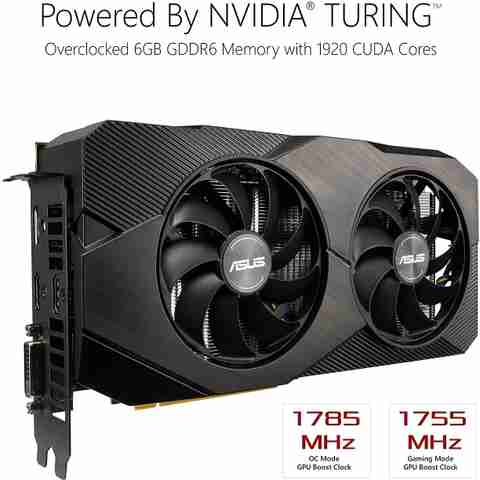 ASUS TURBO-RTX2060-6G-PD-2/2S 本体 ASUS DUAL-RTX2060-O6G-EVO GDDR6 6 GB NVIDIA Chipset 64 bit