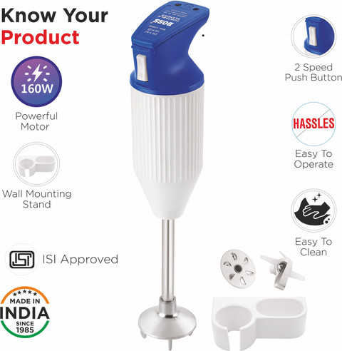 BOSS 160 W Blue Hand Blender Price in India Buy BOSS 160 W Blue