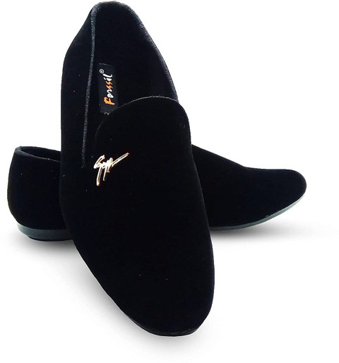Loafers Midnight Velvet Men's Shoes Black Velvet Slip-On