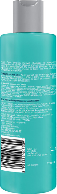 L'Oréal Professionnel Hair Spa Smooth Revival Shampoo for Frizzy Hair with  Apricot Oil