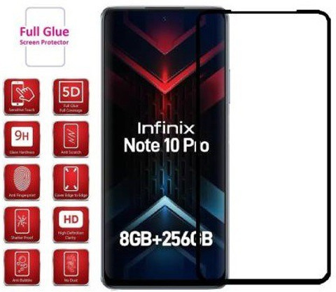 LIKEDESIGN Edge To Edge Tempered Glass for Infinix Note 10 Pro