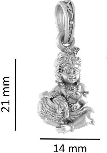 Akshat Sapphire Sterling Silver purity) God Kanha Laddu