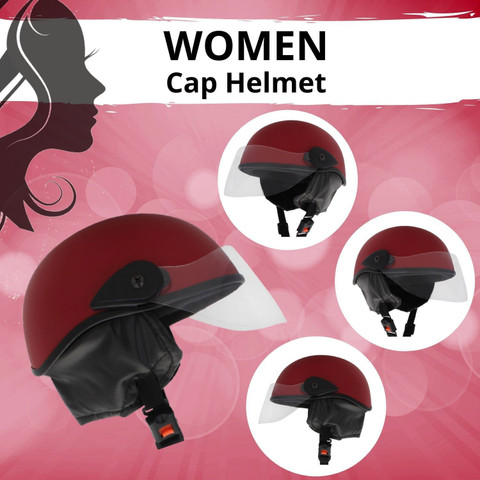 Western Era Half Helmet Clear Visor for Women Safety Comfort Stylish  Enhanced Design Motorbike Helmet