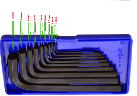 KIX Bolt Spanner Goti Wrench L Shape Repair Tool Set for  Bike/Bicycle/Cycle/Guitar Allen Key Set