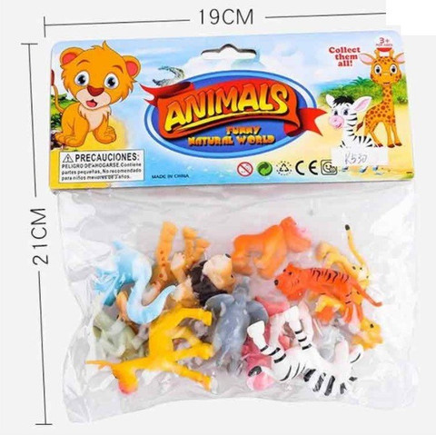 HALO NATION Funny Jungle Animals Toys Forest Animal Set Mini Cartoon Animal  Toys Figure Playing Set for Kids Pack of 12 Pcs
