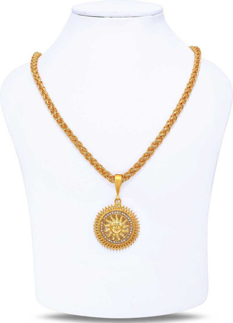 Minprice Minprice Gram Gold Plated Round Necklace Chain with Sun