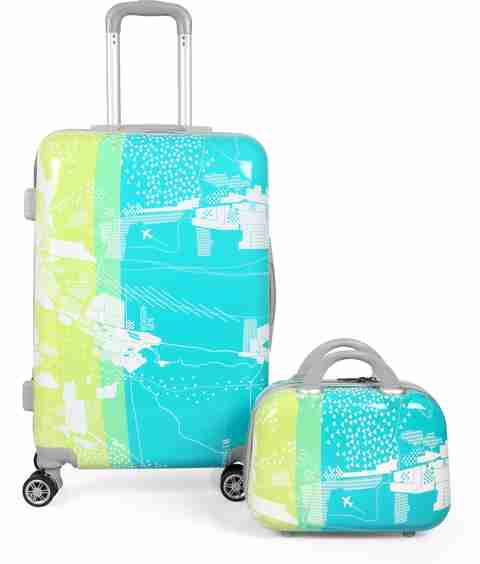POLO CLASS 24 inch Travel Luggage Trolley Bag with 1pc Vanity Bag Green  Expandable Cabin Check-in Set Wheels 28 inch