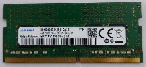 Samsung PC4-2133P 1RX8 SODIMM LAPTOP MEMORY DDR4 GB (Single Channel)  Laptop (M471A5143EB0-CPB)