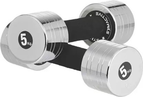 Dinetic Pure Steel Dumbbell Set 5KG Fixed Dumbbells (5KG*2) Fixed