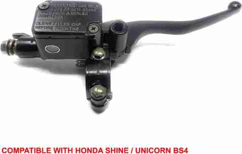 DESIKARTZ BS4 Right Side Handle BAR, Front Disc Brake Master Cylinder  Assembly, Lever Assembly, Yock Assembly Compatible with Honda Shine  Unicorn