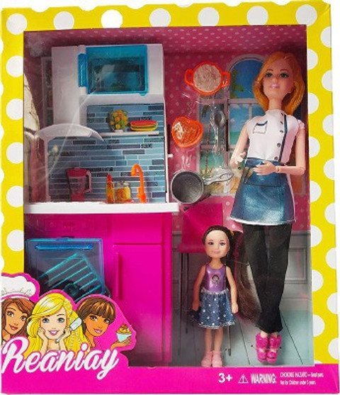 Pink Dollhouse And Kitchen Set LOECOHO In Kitchen Playset