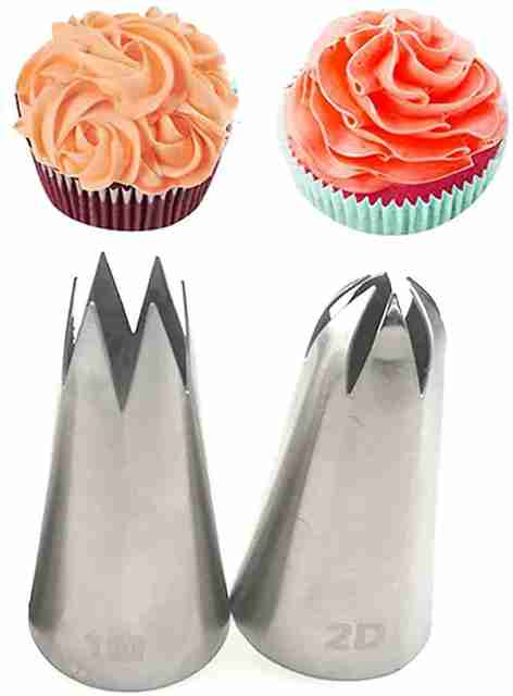 Durgma M and 2D Icing Nozzle for Rose Flower Making Tip for Cake  Decorating Decoration Icing Nozzle Stainless Steel Nozzle Icing Tips  Flower