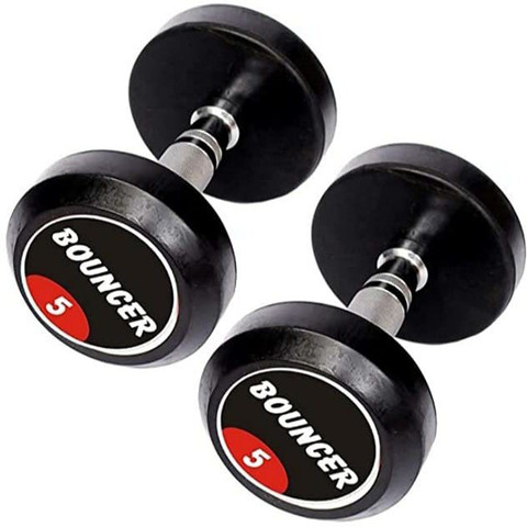 EXTREME FIT Set Of 5KGX2 High Quality Rubber Professional Bouncer Fixed  Weight Dumbbell
