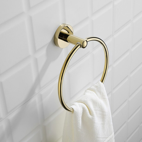 24x7eMall Gold Towel Ring Golden Round Towel Hanger for Kitchen