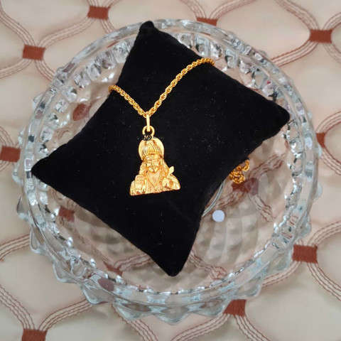 M Men Style Hindu Lord Ram Vishnu Narayan Religious Hindu God chain Pendant  Locket necklace Temple Jewellery Lover Gift for Men Women Gold-plated