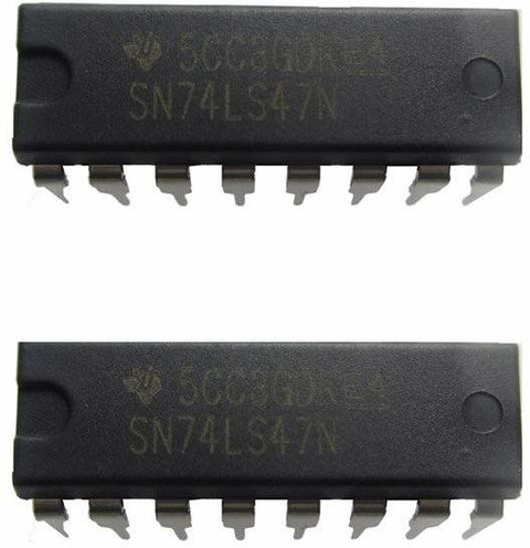 INVENTO 2Pcs SN74LS47N 74LS47 7447 IC BCD to 7 Segment Decoder
