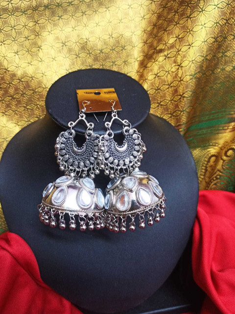 Buy ZuriKrisha Party Wear Big Silver Chandbali