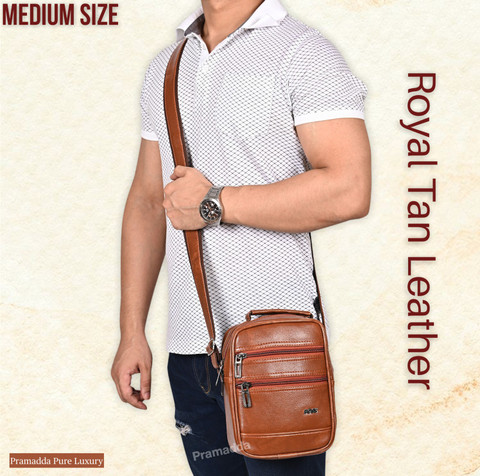 Pramadda Pure Luxury Tan Sling Bag Universal Tourister Vegan