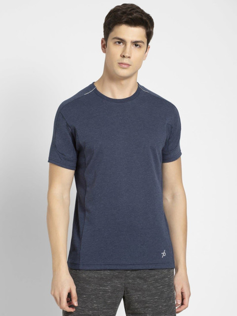 JOCKEY Solid Men Round Neck Blue T-Shirt Buy JOCKEY Solid Men