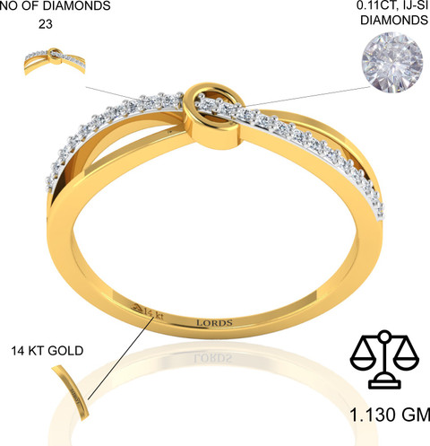 LORDS JEWELS Piccadilly Diamond Ring 14kt Diamond Yellow Gold ring