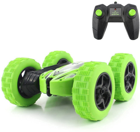 NIYAMAT RC Car Remote Control Double Sided Pioneer Stunt Car Plastic 4WD  360 Degree Rotating Tumbling Anti Skid Rubber Tyre Toy with Lights Gift