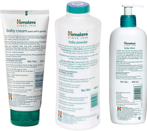 HIMALAYA Baby Cream 200 Gram Powder 400 Gram Baby Lotion 400 ML