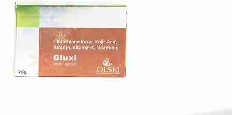 GLUXI Soap for Skin Whitening with Glutathione Kesar, Vitamin C, Vitamin E,  75 gm - Pack of 2