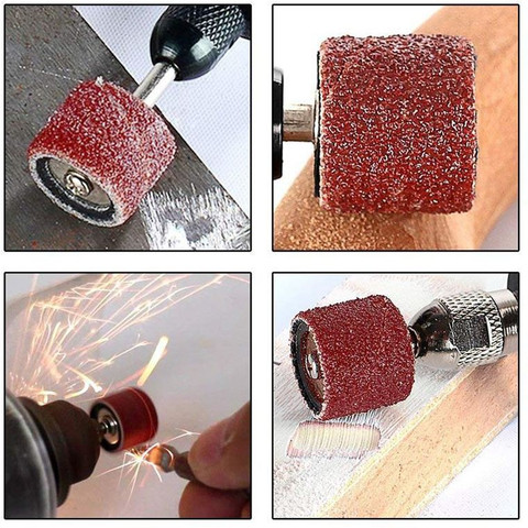 A&S TOOLSHOP Emery Sanding Paper Drum Set with Mandrills 51pcs/Set