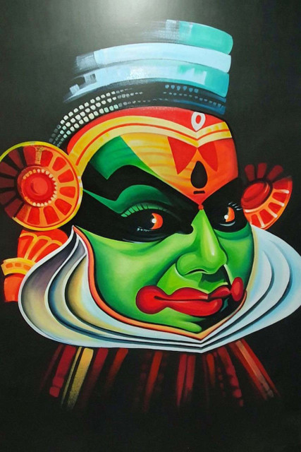 kathakali outline mural painting designs