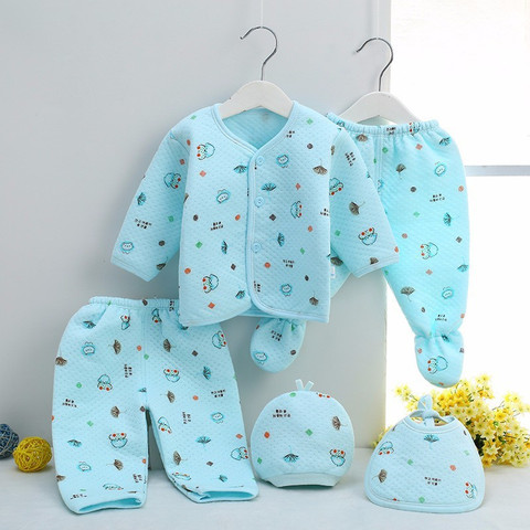BABY LOOKS New Born Baby Winter Clothes 5Pcs Sets Cotton Baby Boys