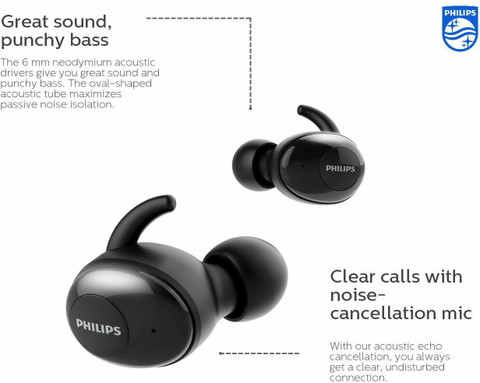 PHILIPS TWS SHB2515 True Wireless Earbuds with 110+ Hr Playtime, Voice  Assistant Bluetooth