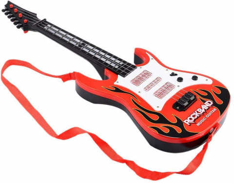 Boriva Kids Guitar Rockband ,Plastic Battery Operated Music and Lights Rock  Band Guitar Toy for Kids